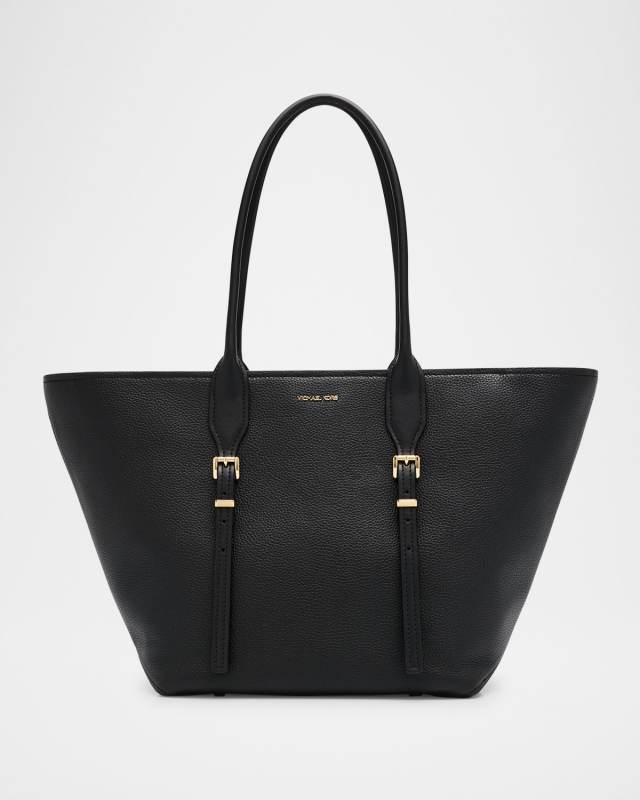 Moore Large Buckle Leather Tote Bag